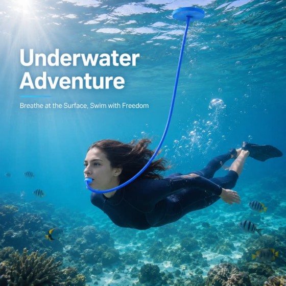 Versatile Full Dry Diving Breathing Tube 1m 2m 4m Long Swimming Respirator Adult Men Women Snorkel Training Scuba Equipment