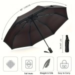No Tools Required Three-Fold Black Vinyl Super Strong Umbrella UV Protection Solid Color Fresh Style Both Men Women Trendy Instagra