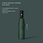 No Tools Required Three-Fold Black Vinyl Super Strong Umbrella UV Protection Solid Color Fresh Style Both Men Women Trendy Instagra