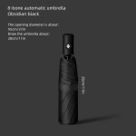 No Tools Required Three-Fold Black Vinyl Super Strong Umbrella UV Protection Solid Color Fresh Style Both Men Women Trendy Instagra