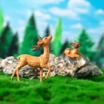 Weather Resistant Mini Plastic Sika Deer Statues Realistic Forest Animal Model DIY Fairy Garden Micro Scene Decor Home Lawn Craft Ornament