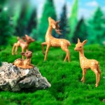 Weather Resistant Mini Plastic Sika Deer Statues Realistic Forest Animal Model DIY Fairy Garden Micro Scene Decor Home Lawn Craft Ornament