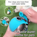 Premium Quality Dog Water Bottle Removable Silicone Bowl 285ml Stainless Steel Construction Leak-Proof Outdoor Activities Like Walking