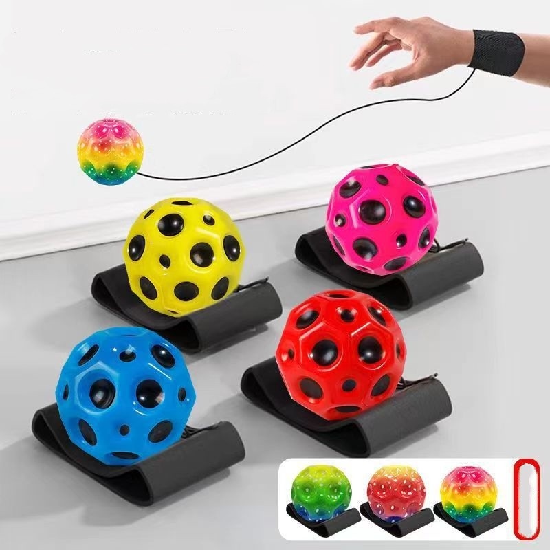 Stress-relieving Wrist Rocket Ball String PU Foam Ventilated Kids Hand Eye Coordination Training Stress Relief Toy Fitness Exercise
