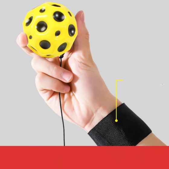 Stress-relieving Wrist Rocket Ball String PU Foam Ventilated Kids Hand Eye Coordination Training Stress Relief Toy Fitness Exercise