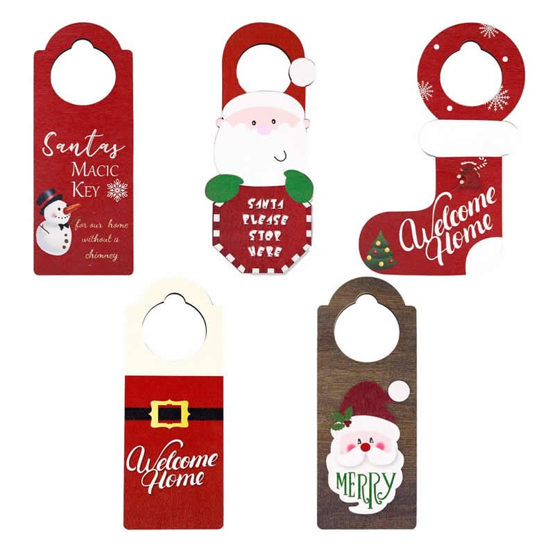Adjustable Christmas Door Handle Pendants Cute Decoration Hanger Decorations Outdoor Hotel Year Office