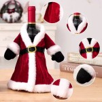 Easy To Use Creative Cute Christmas Wine Bottle Golden Velvet Dress Covers Sleeve Santa Snowman Xmas Party Dinner Table Decor