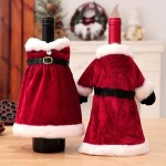 Easy To Use Creative Cute Christmas Wine Bottle Golden Velvet Dress Covers Sleeve Santa Snowman Xmas Party Dinner Table Decor