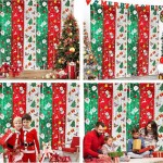 Safe 1x2M Christmas Rain Silk Curtain Xmas Party Background Decoration Hanging Santa Claus Snowman Tree Ribbon
