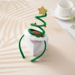 Realistic Spring Christmas Headband Fluffy Plush Santa's Hat Tree Hair Hoop Happy Year Clip Children Headwear