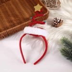 Realistic Spring Christmas Headband Fluffy Plush Santa's Hat Tree Hair Hoop Happy Year Clip Children Headwear