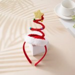 Realistic Spring Christmas Headband Fluffy Plush Santa's Hat Tree Hair Hoop Happy Year Clip Children Headwear