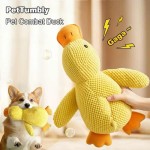 Smooth Cute plush cat dog squeaking toys durable duck-shaped teething interactive entertainment sleep companion relaxation