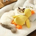 Smooth Cute plush cat dog squeaking toys durable duck-shaped teething interactive entertainment sleep companion relaxation