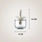 Heat Resistant Kitchen Glass Seasoning Bottle Retractable Spoon Multifunctional Leak Proof Moisture-Proof Salt Storage Box