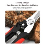 Uv Protection Professional Stainless Steel Gardening Pruning Shears Ergonomic Non-Slip Handle Bonsai Fruit Trees Flower Trimming