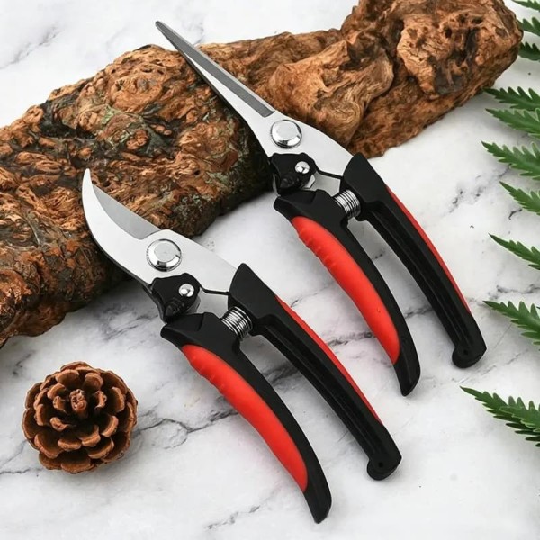 Uv Protection Professional Stainless Steel Gardening Pruning Shears Ergonomic Non-Slip Handle Bonsai Fruit Trees Flower Trimming