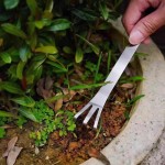 Heavy Duty Stainless Steel Root Rake Bonsai Potted Plants 3-Prong Loosen Soil Tool Handheld Rustproof Home Gardening