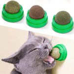 Stress-relieving Natural Catnip Cat Wall Stick-on Ball Toy Scratchers Treats Healthy Removes Balls Promote Digestion Grass Snack