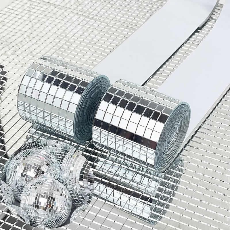 Waterproof Self-Adhesive Imitation Glass Mini Square Mirror Acrylic Mosaic Tiles Stickers Bathroom DIY Party Handmade Craft Home Decoration