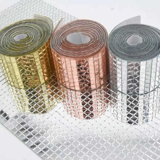 Waterproof Self-Adhesive Imitation Glass Mini Square Mirror Acrylic Mosaic Tiles Stickers Bathroom DIY Party Handmade Craft Home Decoration