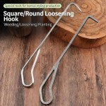 Bpa-free Heavy-Duty Stainless Steel Round Soil Loosener Toolwith Tip Loosening Hook Bonsai Weeding Repotting Planting