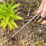 Bpa-free Heavy-Duty Stainless Steel Round Soil Loosener Toolwith Tip Loosening Hook Bonsai Weeding Repotting Planting