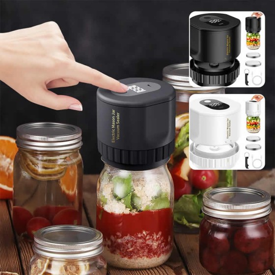 Energy Efficient Automatic Electric Mason Jar Vacuum Sealer One-button Operation Leak-proof Sealing Portable Food Preservation Equipment Suit