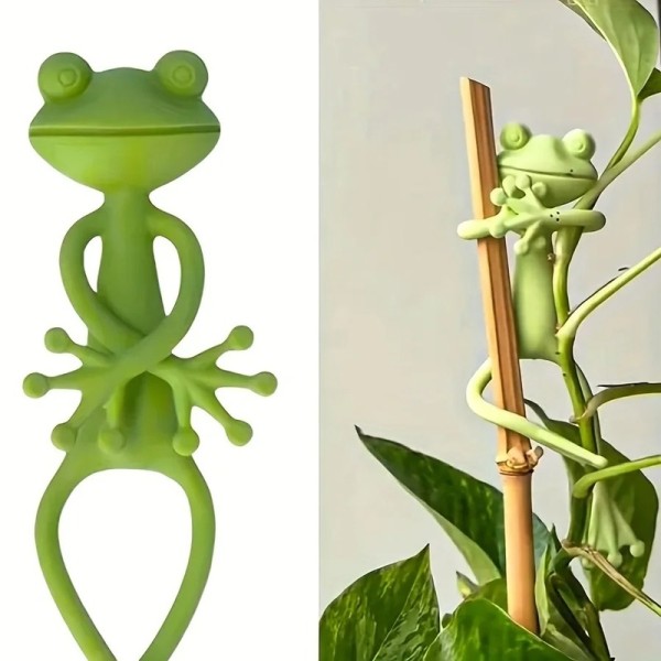 Waterproof Frog Shaped Plant Tie Reusable Cable Wire Garden Vine Flower Vegetable Clip Adjustable Flexible Supporter Stem