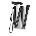 Ergonomic Foldable Hiking Stick Aluminum Alloy Telescopic Walking Multi-functional Elderly Lightweight