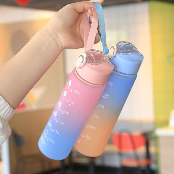 Foldable 700ML Running Water Bottle Soft Time Marker Cup Portable Outdoor Sport YDSH01