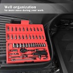 Premium FOCSE 46 Pieces Inch Drive Socket Ratchet Wrench Set Bit Metric Extension Bar Auto Repairing