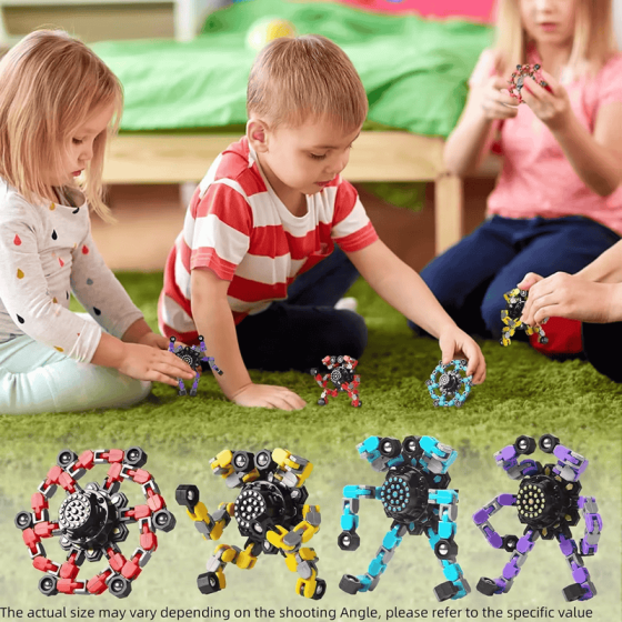 Entertaining Fidget Spinner Toys Transformable Chain Robot Finger Toy Kids Adults Stress Relief Sensory Fingertip Gyros