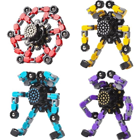 Entertaining Fidget Spinner Toys Transformable Chain Robot Finger Toy Kids Adults Stress Relief Sensory Fingertip Gyros