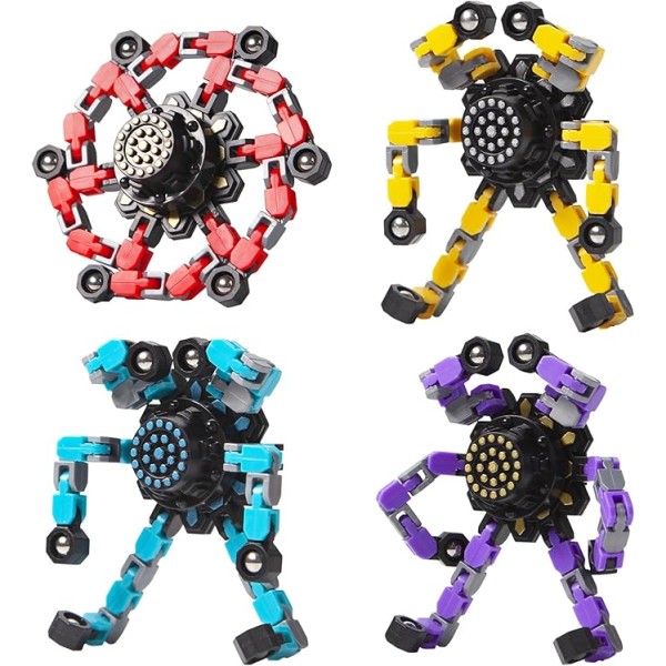 Entertaining Fidget Spinner Toys Transformable Chain Robot Finger Toy Kids Adults Stress Relief Sensory Fingertip Gyros