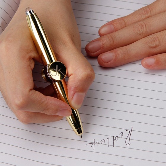 Silent Creative Multi-Function LED Pen Spinning Decompression Gyro Metal Ballpoint Fashion Office School Supplies Writing Pens