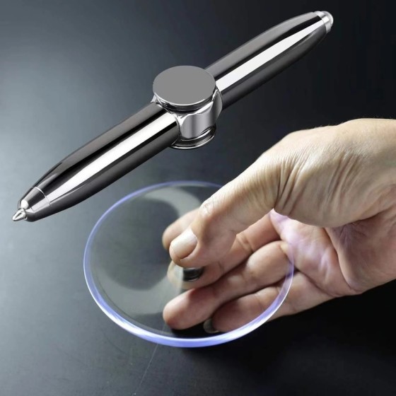 Silent Creative Multi-Function LED Pen Spinning Decompression Gyro Metal Ballpoint Fashion Office School Supplies Writing Pens