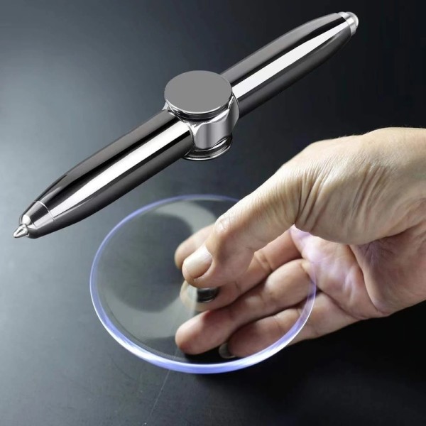 Silent Creative Multi-Function LED Pen Spinning Decompression Gyro Metal Ballpoint Fashion Office School Supplies Writing Pens