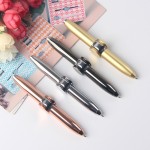 Silent Creative Multi-Function LED Pen Spinning Decompression Gyro Metal Ballpoint Fashion Office School Supplies Writing Pens