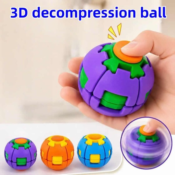 Long Lasting Fingertip Rotating Ball 3D Printing Stress Relieving Pressing Gyroscope Puzzle Portable Fun Toy
