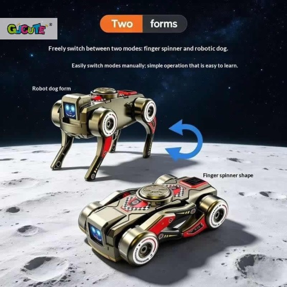 Silent 360° Rotating Robot Dog Fidget Gyro Creative Deformed Deformation Design Transforming Toy Antistress Sensory