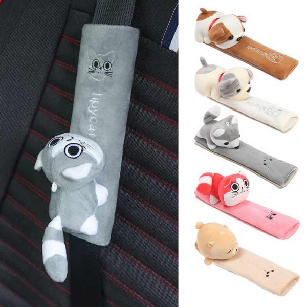 Cartoon Seat Belt Shoulder Pad, Soft Comfort Car Seatbelt Shoulder Protector, Universal Interior Car Accessories for Driving Comfort