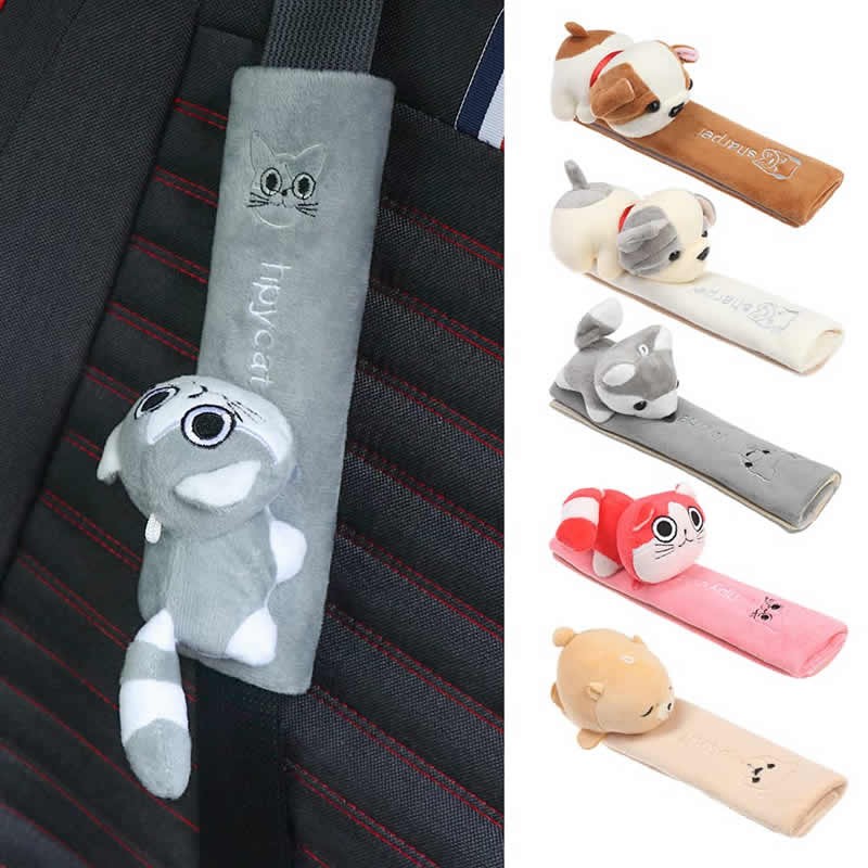 Cartoon Seat Belt Shoulder Pad, Soft Comfort Car Seatbelt Shoulder Protector, Universal Interior Car Accessories for Driving Comfort