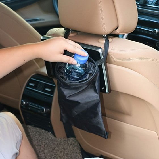 Universal Car Trash Bag Hanging Foldable Vehicle Garbage Bag for Seat Headrest Daily Car Organizer Pouch Reusable and Washable