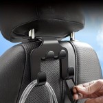 Universal Black Car Seat Headrest Hook Hanger Storage Organizer For Handbag Purse Coat Vehicle Interior Accessory