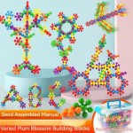 Safe Children Colorful Plastic Plum Blossom Building Blocks Fun Assembled Snowflake Pieces Insert Enlightenment Early Education Toys