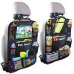 Universal Car Seat Back Organizer - Touch Screen Tablet Holder Multi-Pocket Backseat Storage Bag for Kids Travel