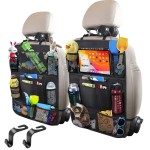 Universal Car Seat Back Organizer - Touch Screen Tablet Holder Multi-Pocket Backseat Storage Bag for Kids Travel