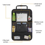 Universal Car Seat Back Organizer - Touch Screen Tablet Holder Multi-Pocket Backseat Storage Bag for Kids Travel