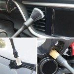 3PCS Automotive Interior Detail Brush Set Soft Synthetic Wool for Dashboard Air Vent Dust Cleaning